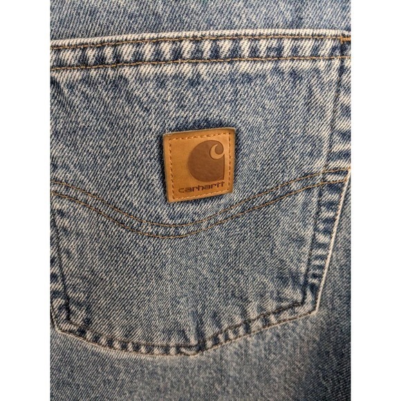 Carhartt Mens Sz 50X30 Medium Blue Cotton Tapered Leg‎ Jeans, B17STW - Picture 5 of 7